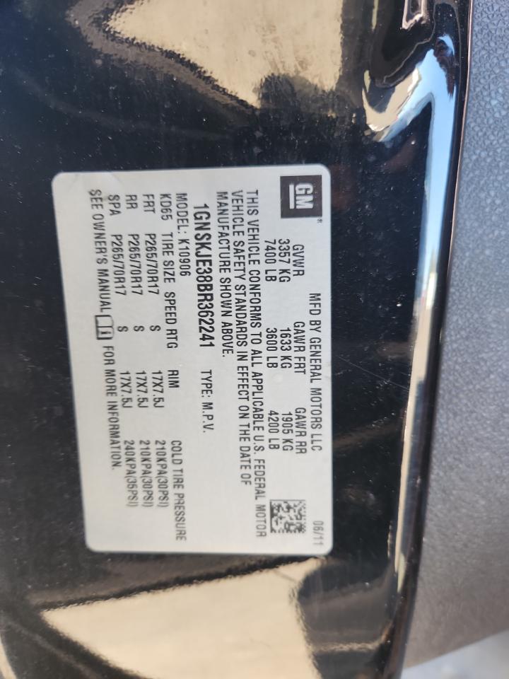 2011 Chevrolet Suburban K1500 Lt VIN: 1GNSKJE38BR362241 Lot: 82278595