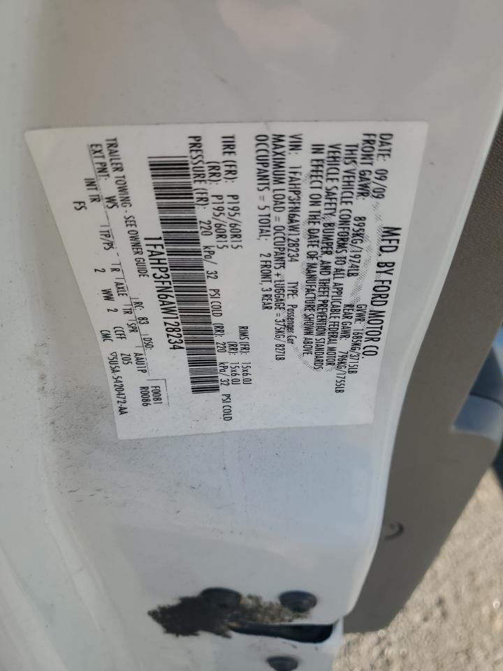 2010 Ford Focus Se VIN: 1FAHP3FN6AW128234 Lot: 85526005