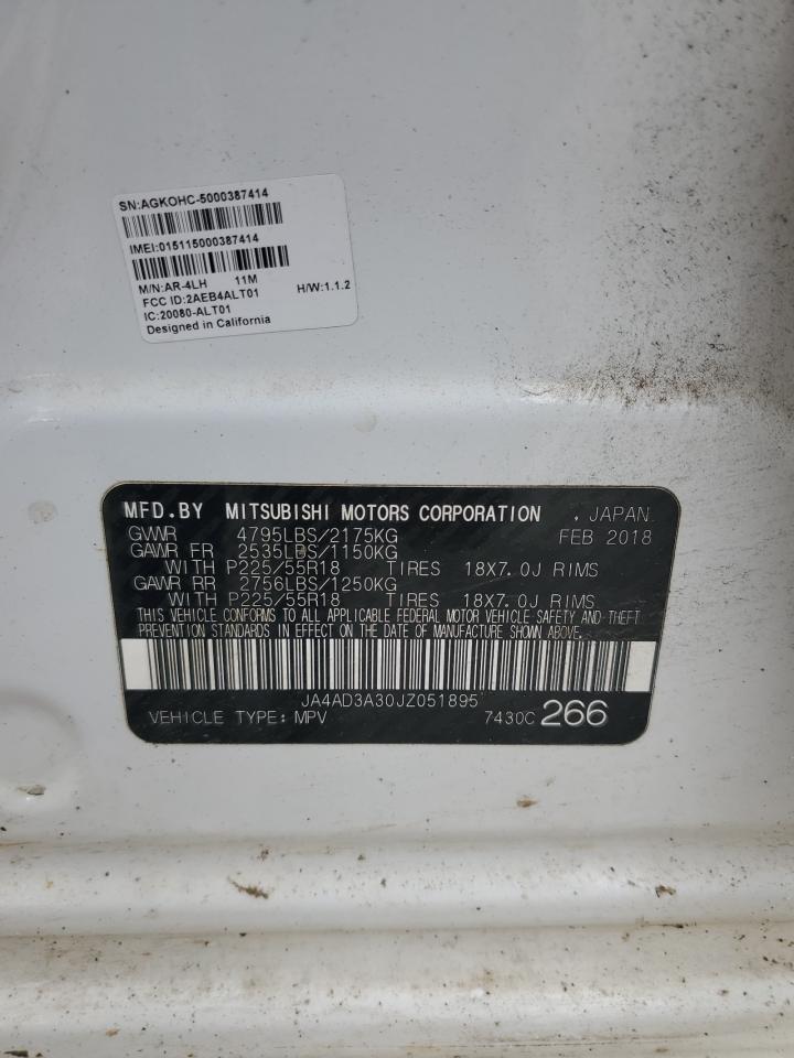 2018 Mitsubishi Outlander Se VIN: JA4AD3A30JZ051895 Lot: 90431915