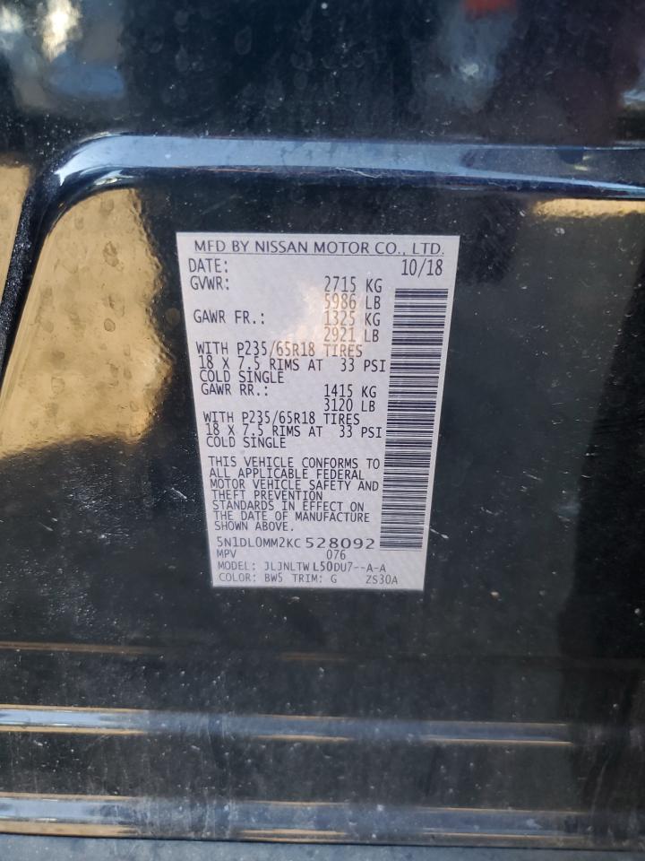 2019 Infiniti Qx60 Luxe VIN: 5N1DL0MM2KC528092 Lot: 85287085