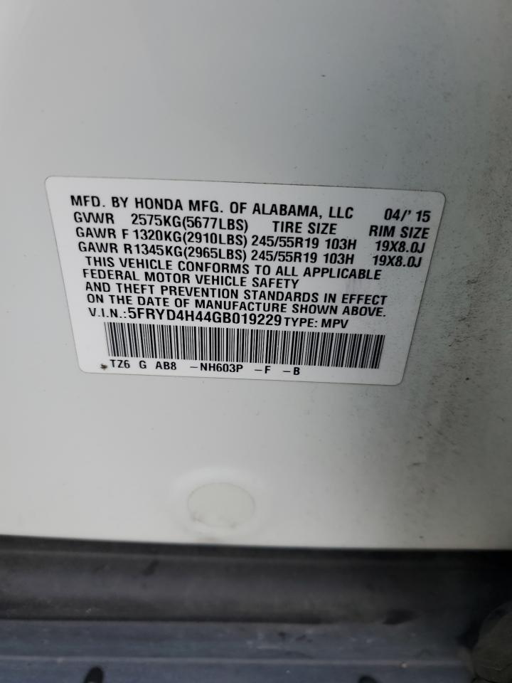 2016 Acura Mdx Technology VIN: 5FRYD4H44GB019229 Lot: 90708355