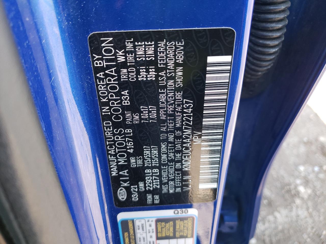 2021 Kia Seltos S VIN: KNDEUCAA2M7221437 Lot: 82585615