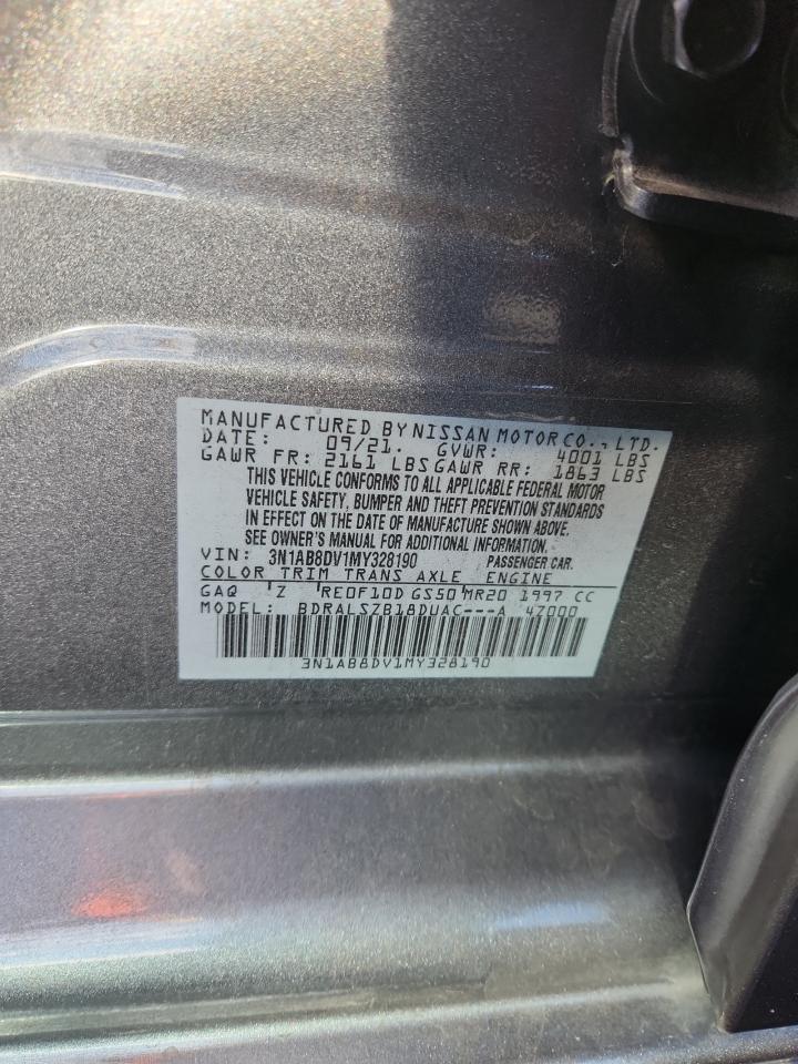 2021 Nissan Sentra Sr VIN: 3N1AB8DV1MY328190 Lot: 85871995