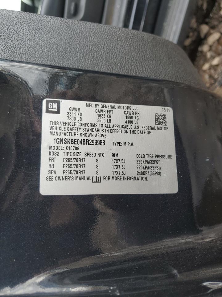 2011 Chevrolet Tahoe K1500 Lt VIN: 1GNSKBE04BR299988 Lot: 90706335