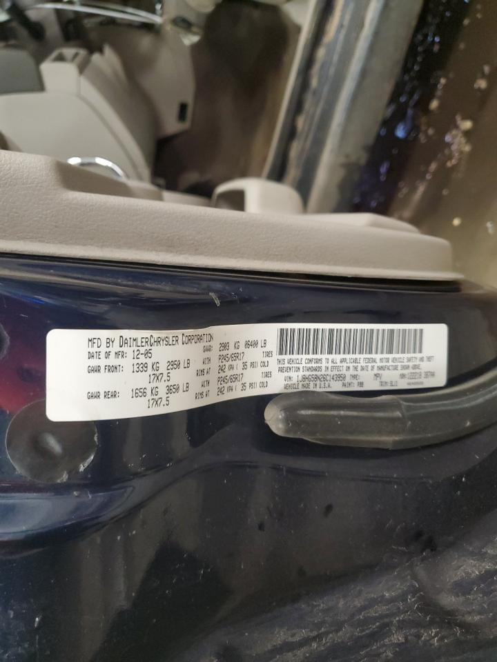 2006 Jeep Commander Limited VIN: 1J8HG58N26C143950 Lot: 84278965