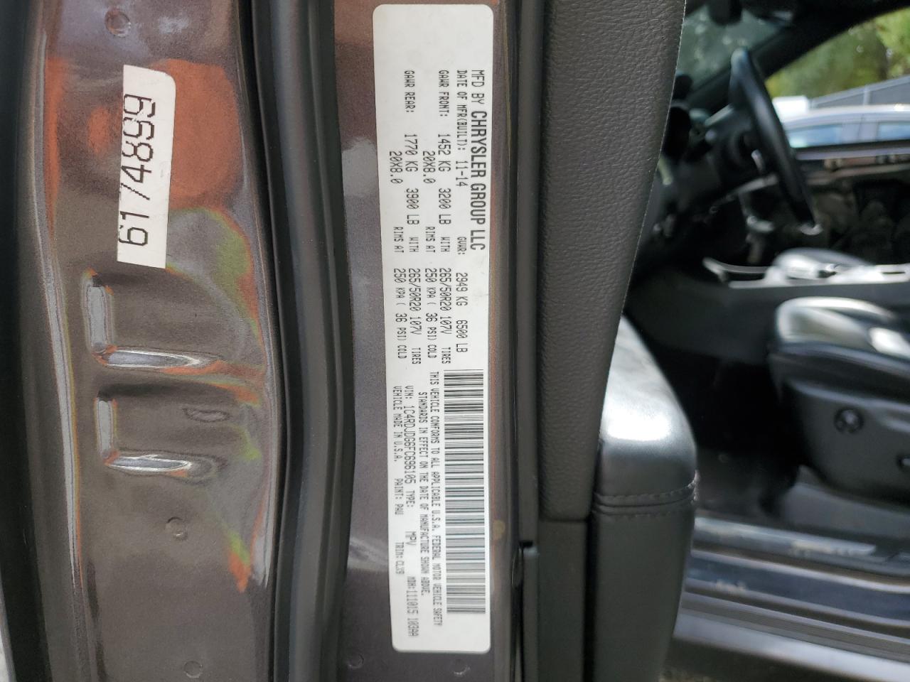 2015 Dodge Durango Limited VIN: 1C4RDJDG6FC696105 Lot: 84270735