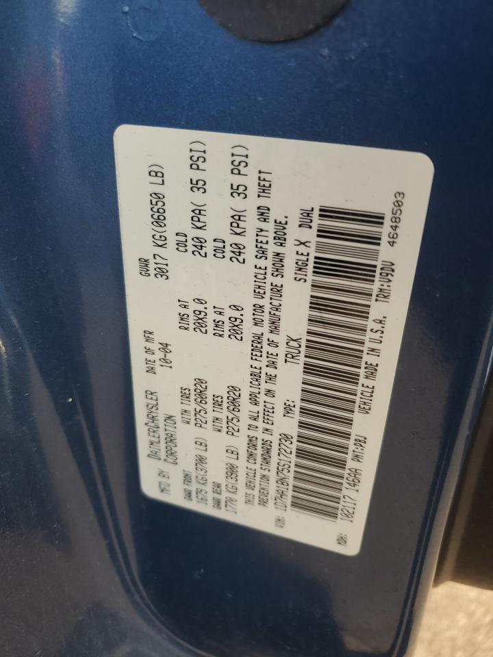 2005 Dodge Ram 1500 St VIN: 1D7HA18N75S172730 Lot: 82182065