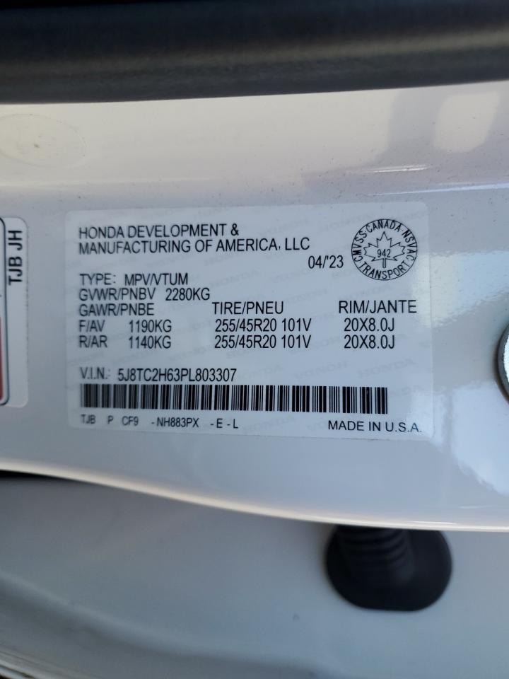 2023 Acura Rdx A-Spec VIN: 5J8TC2H63PL803307 Lot: 85572015