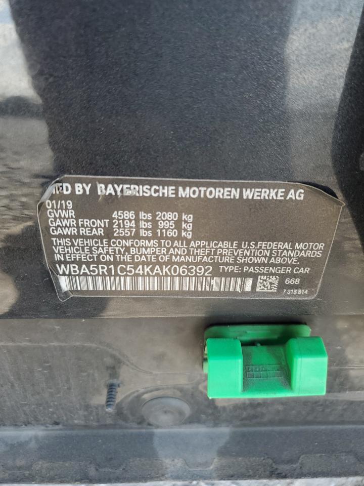 2019 BMW 330I VIN: WBA5R1C54KAK06392 Lot: 85921405