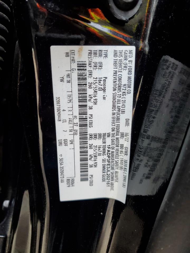 2018 Ford Focus Se VIN: 1FADP3FE3JL202161 Lot: 82423105