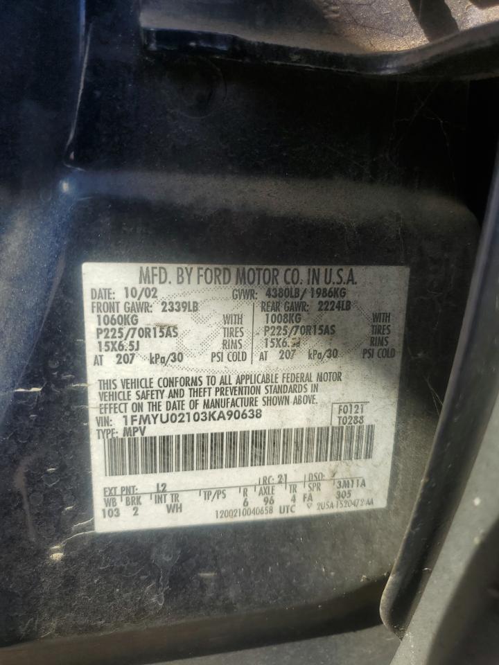 2003 Ford Escape Xls VIN: 1FMYU02103KA90638 Lot: 86146885