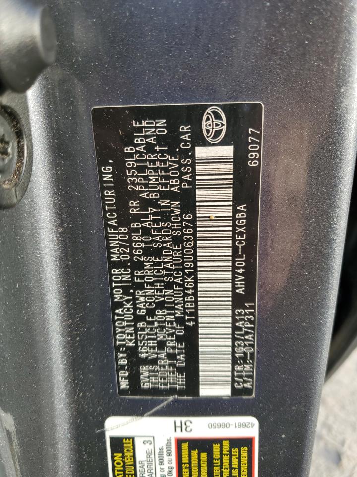 2009 Toyota Camry Hybrid VIN: 4T1BB46K19U063676 Lot: 82232195