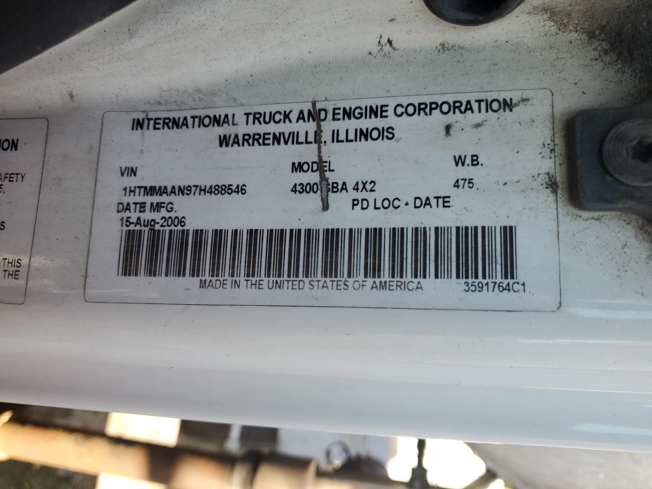 2007 International 4300 Tank Truck VIN: 1HTMMAAN97H488546 Lot: 81515655