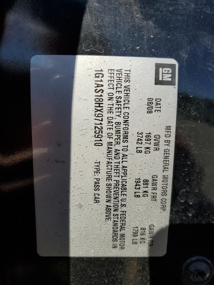 2009 Chevrolet Cobalt Ls VIN: 1G1AS18HX97125910 Lot: 87372415