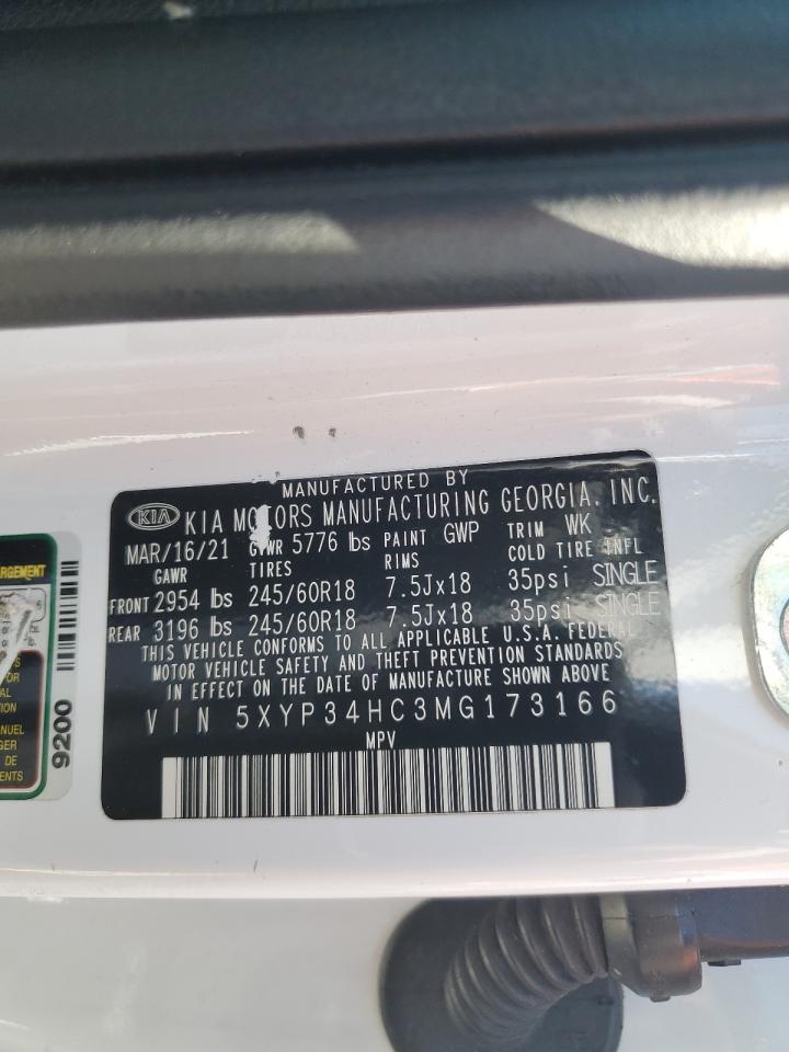 2021 Kia Telluride Ex VIN: 5XYP34HC3MG173166 Lot: 82637685