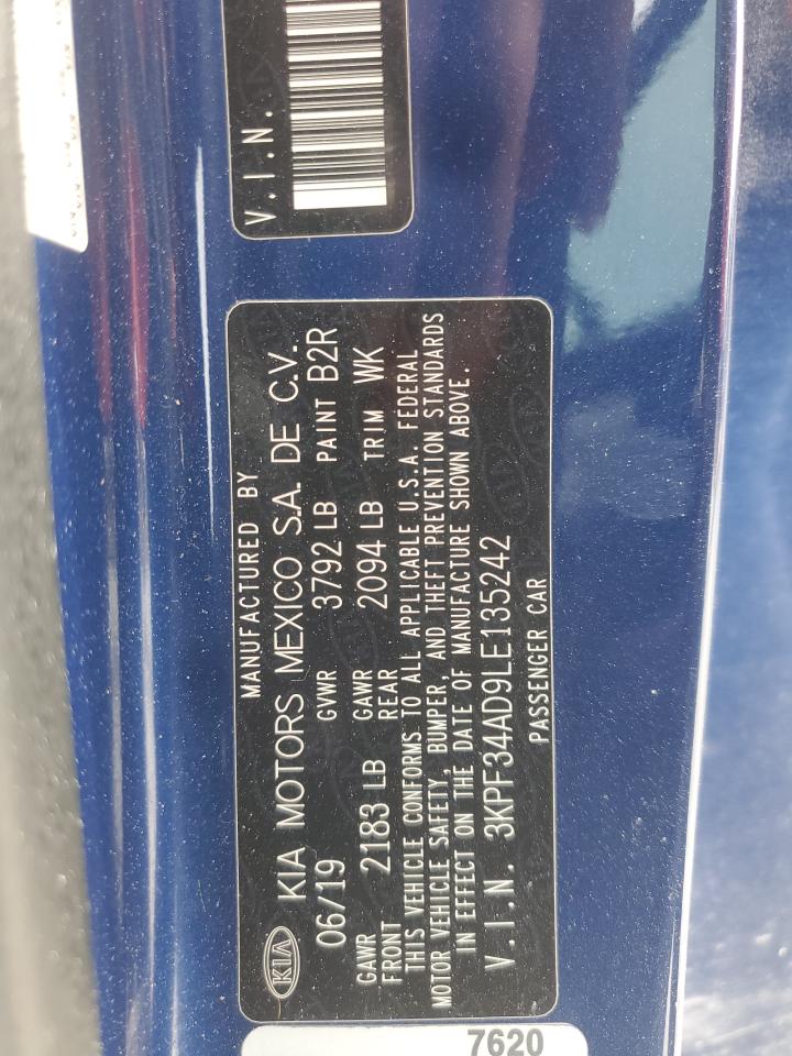 2020 Kia Forte Gt Line VIN: 3KPF34AD9LE135242 Lot: 82488085