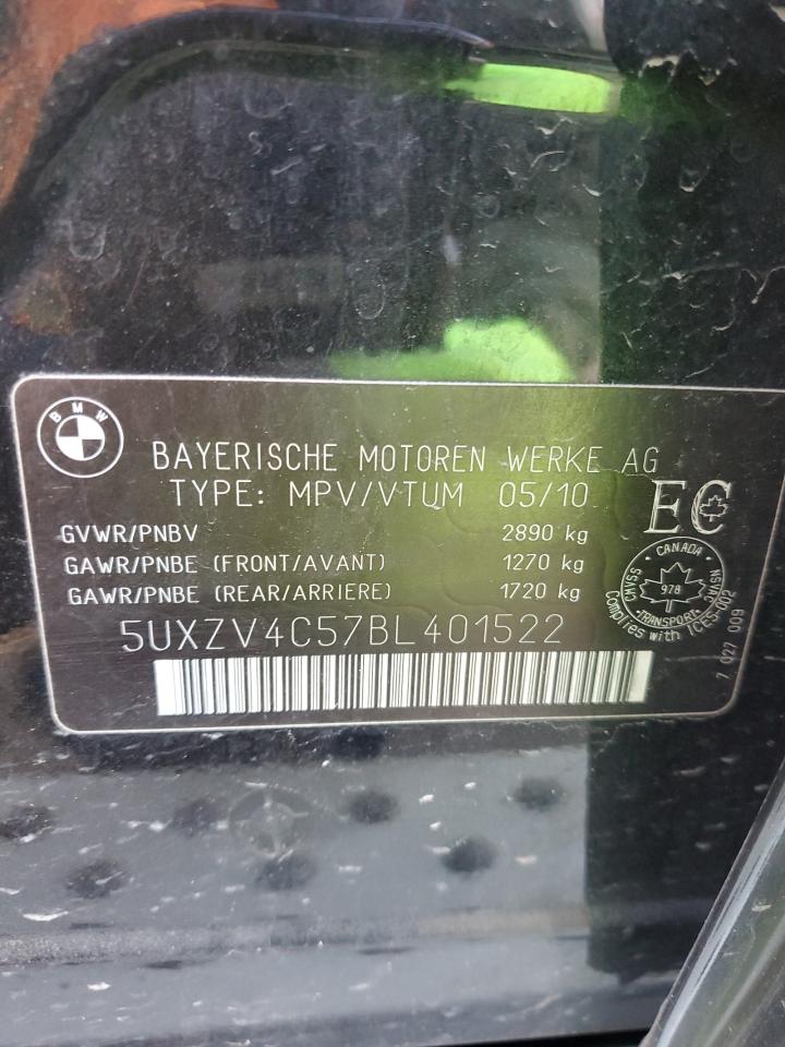 2011 BMW X5 xDrive35I VIN: 5UXZV4C57BL401522 Lot: 81863415