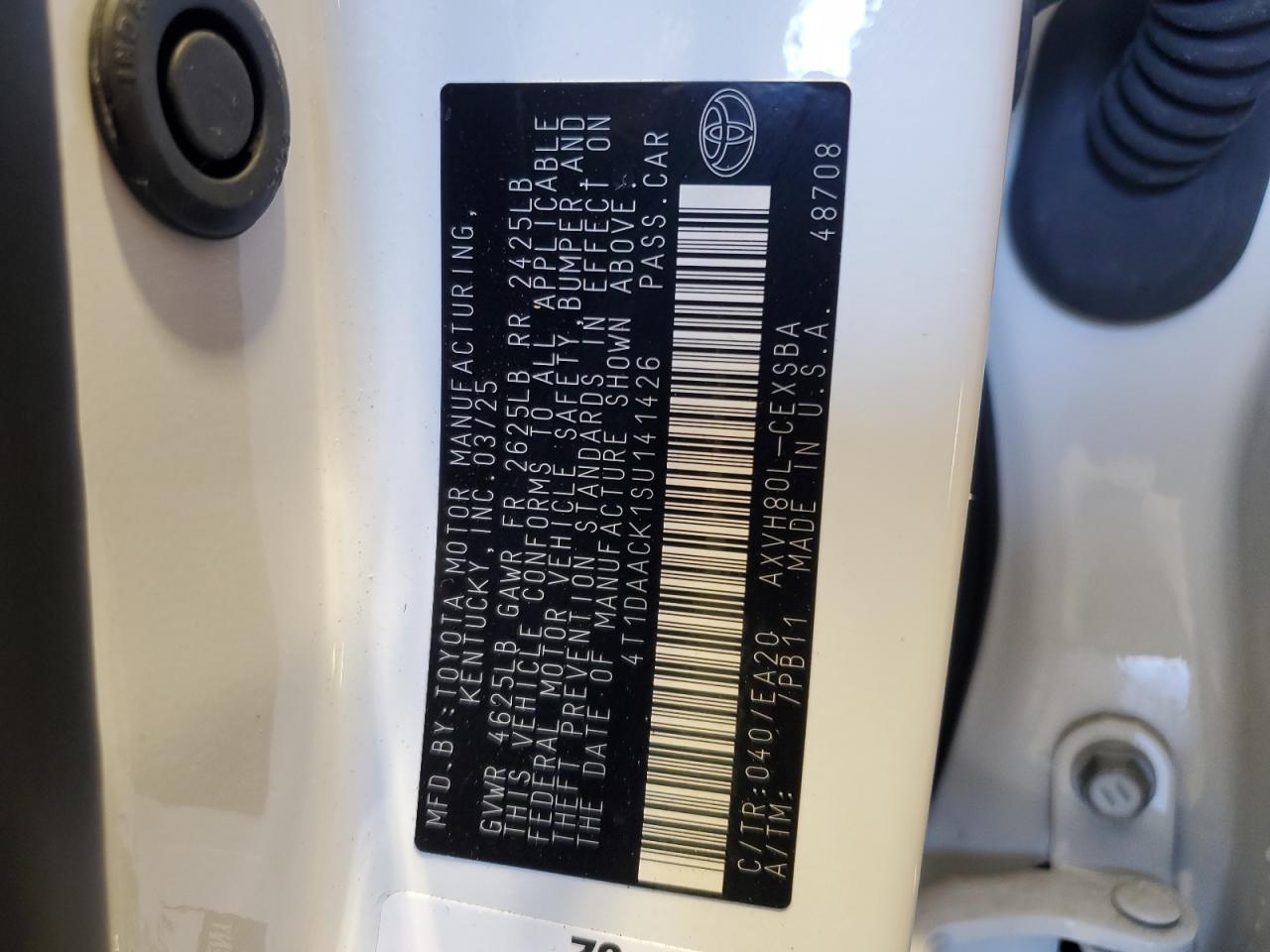 2025 Toyota Camry Xse VIN: 4T1DAACK1SU141426 Lot: 85933465