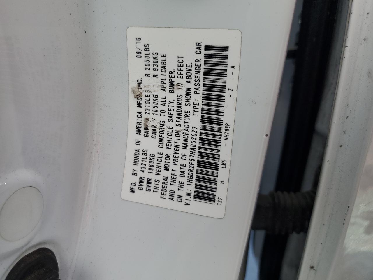 2017 Honda Accord Sport VIN: 1HGCR2F57HA053027 Lot: 81979365