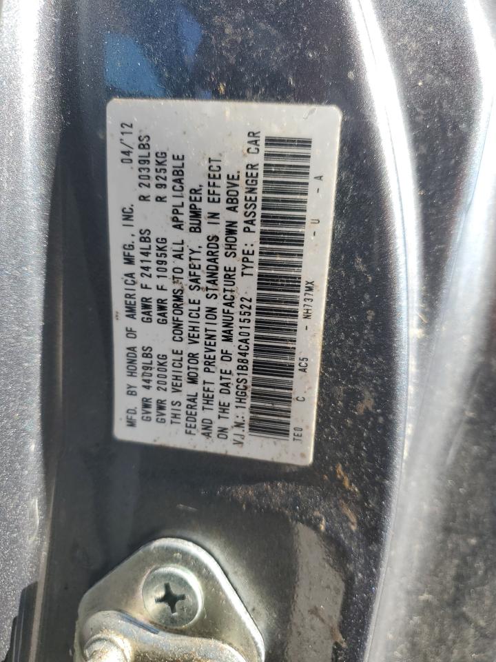 2012 Honda Accord Exl VIN: 1HGCS1B84CA015522 Lot: 82679775