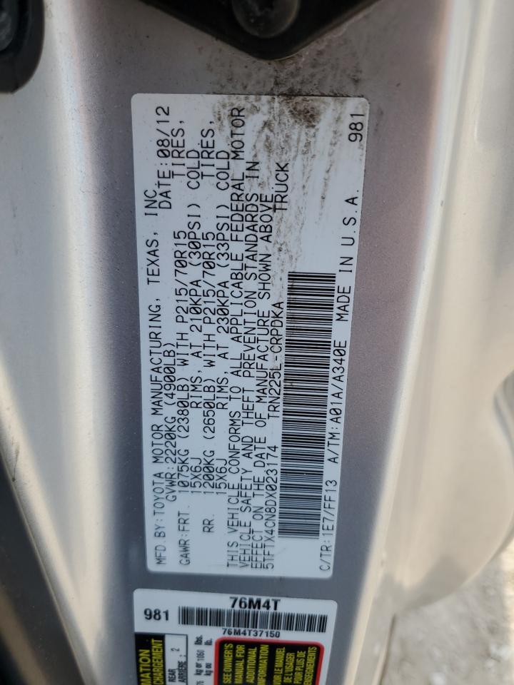 2013 Toyota Tacoma Access Cab VIN: 5TFTX4CN8DX023174 Lot: 82226775