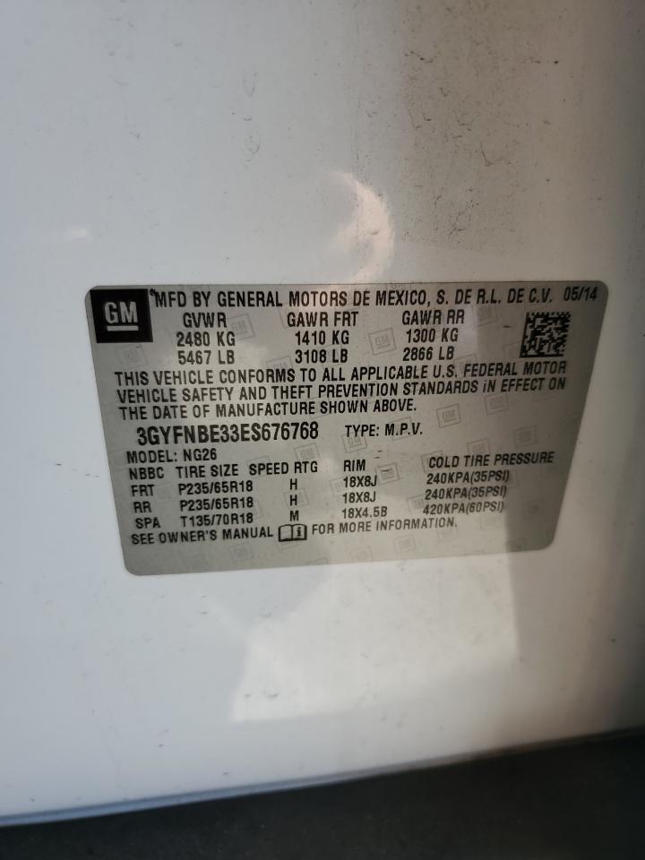 2014 Cadillac Srx Luxury Collection VIN: 3GYFNBE33ES676768 Lot: 86511435