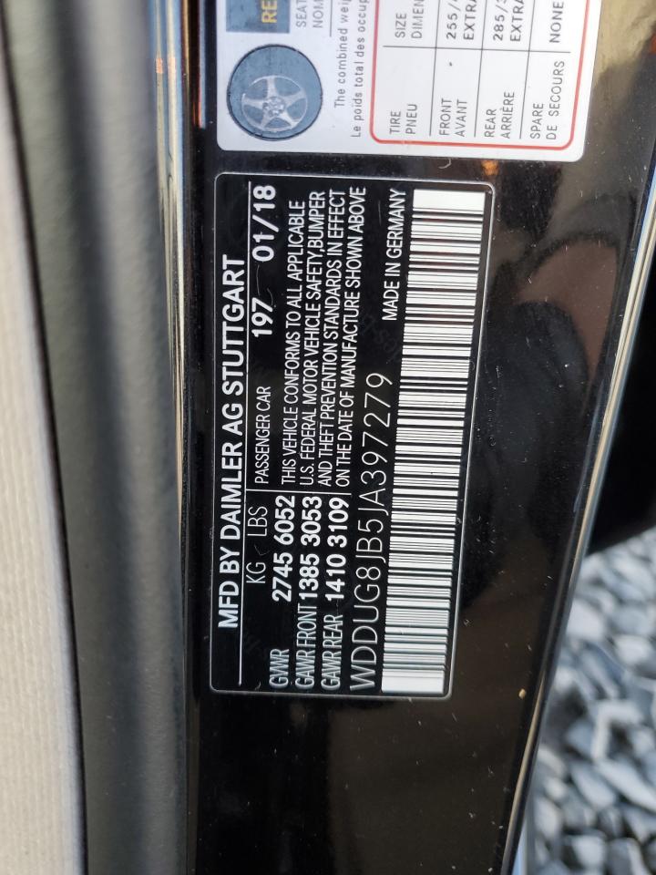 2018 Mercedes-Benz S 63 Amg 4Matic VIN: WDDUG8JB5JA397279 Lot: 86547345