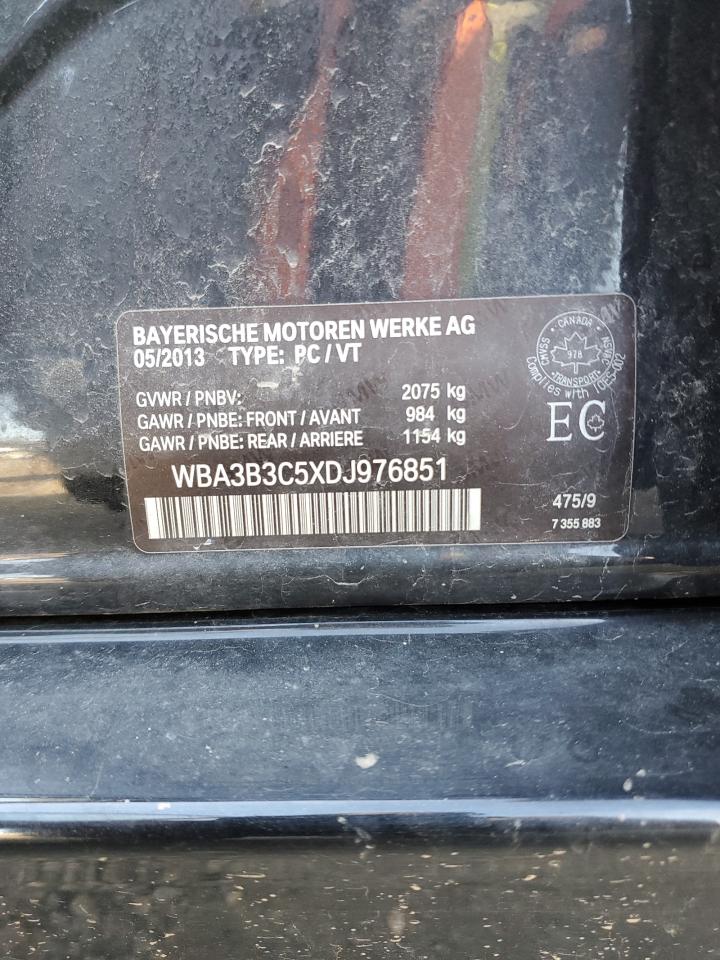 2013 BMW 328 Xi VIN: WBA3B3C5XDJ976851 Lot: 81475475