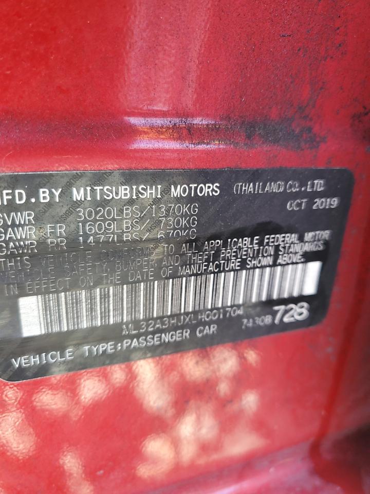 2020 Mitsubishi Mirage Es VIN: ML32A3HJXLH001704 Lot: 85576695