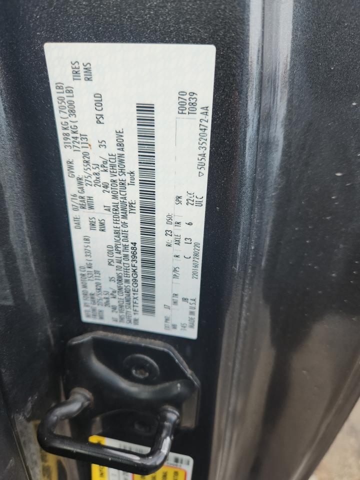 2016 Ford F150 Super Cab VIN: 1FTFX1EG9GKF39684 Lot: 85295215