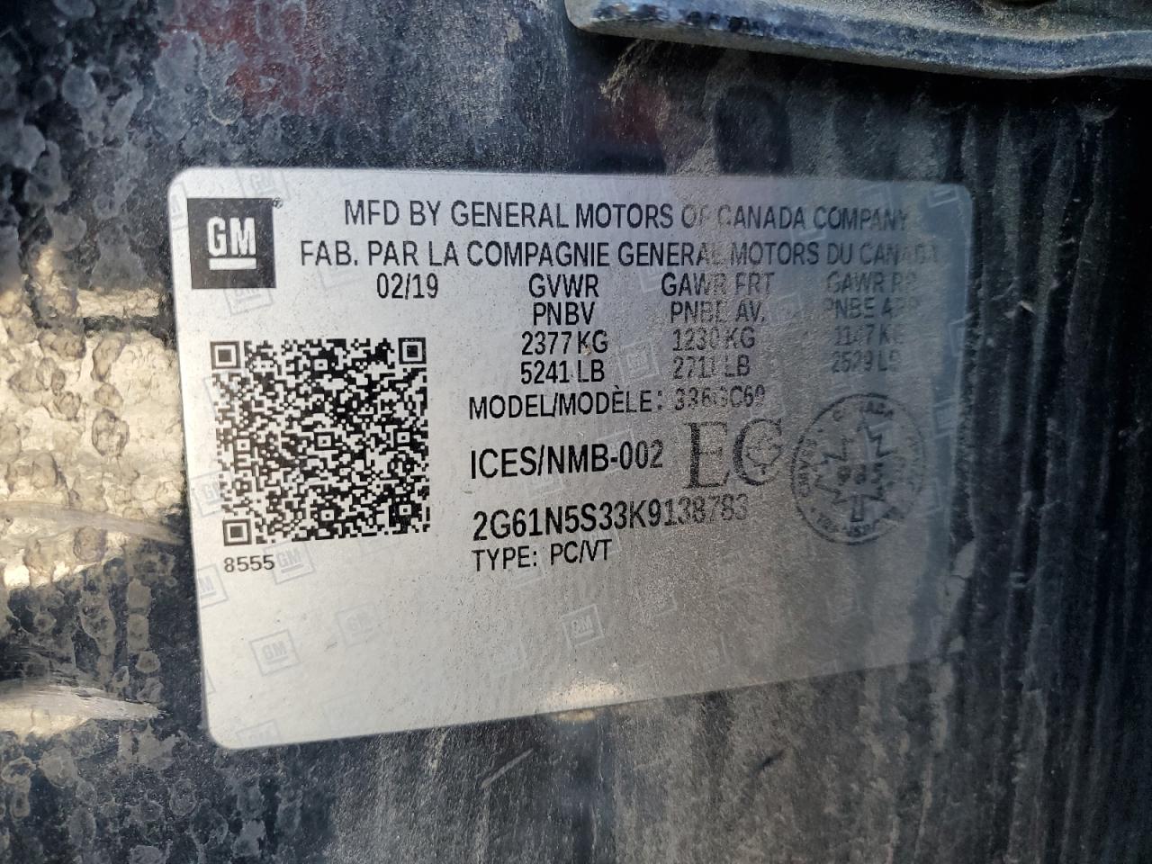 2019 Cadillac Xts Luxury VIN: 2G61N5S33K9138783 Lot: 84650105