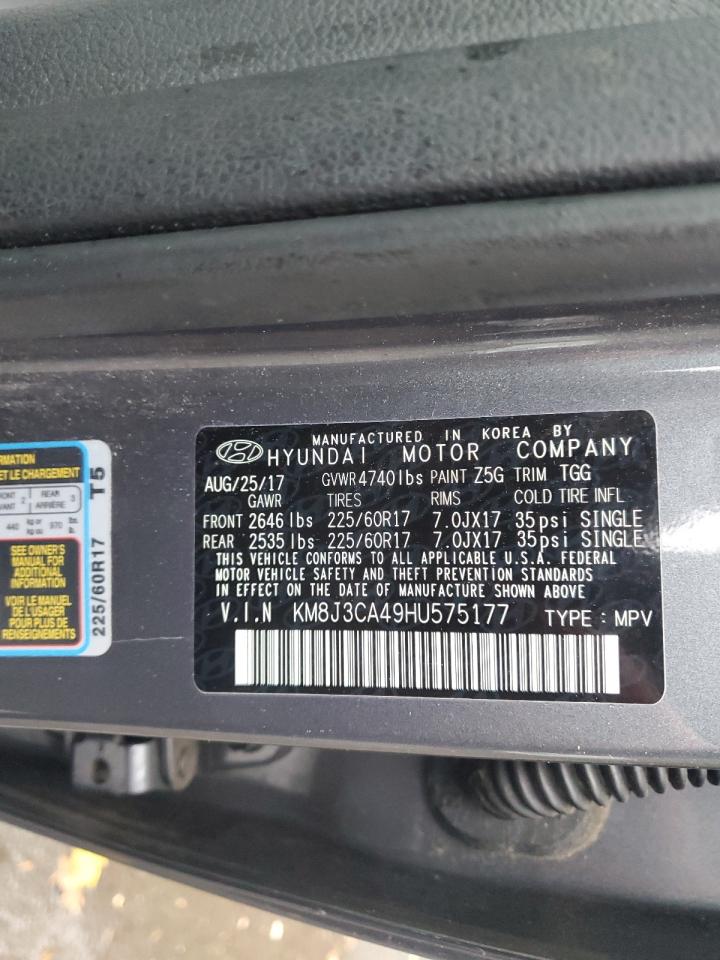 2017 Hyundai Tucson Limited VIN: KM8J3CA49HU575177 Lot: 84479885