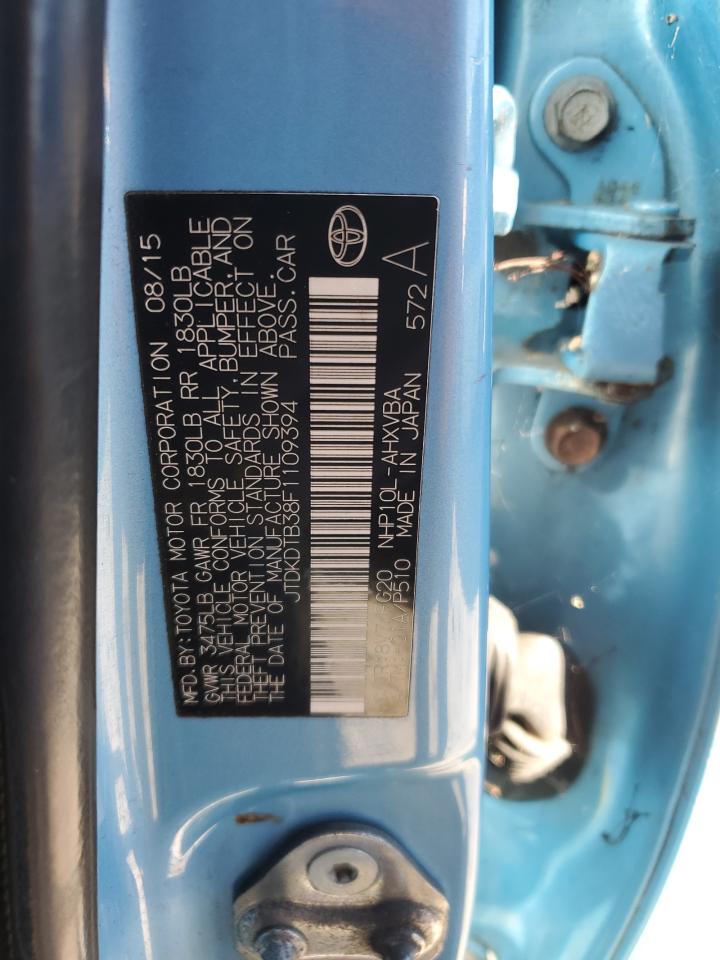 2015 Toyota Prius C VIN: JTDKDTB38F1109394 Lot: 82407135