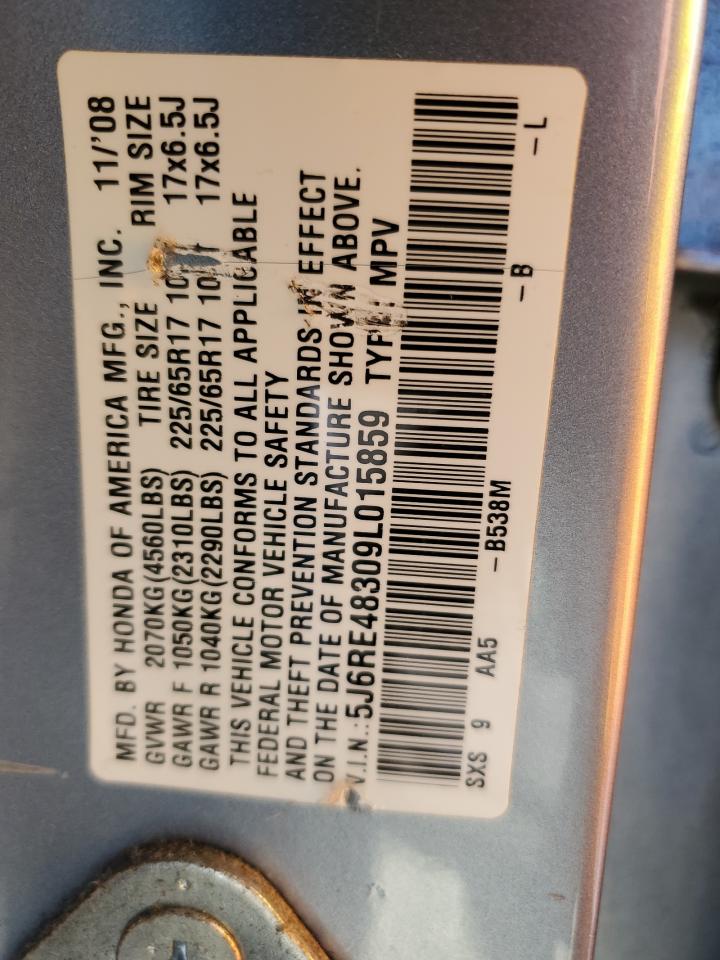 2009 Honda Cr-V Lx VIN: 5J6RE48309L015859 Lot: 82327265