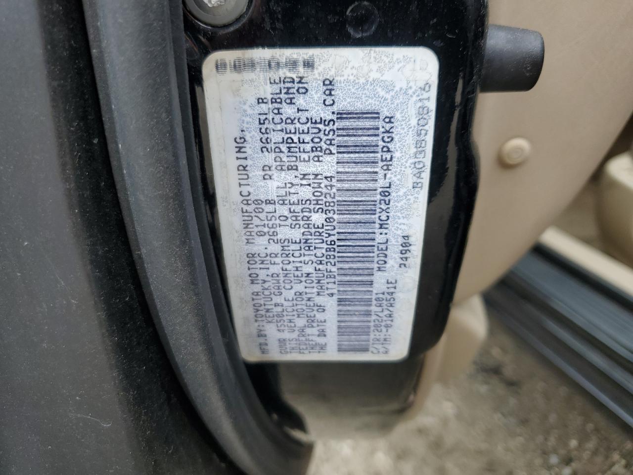 2000 Toyota Avalon Xl VIN: 4T1BF28B6YU038244 Lot: 86248215