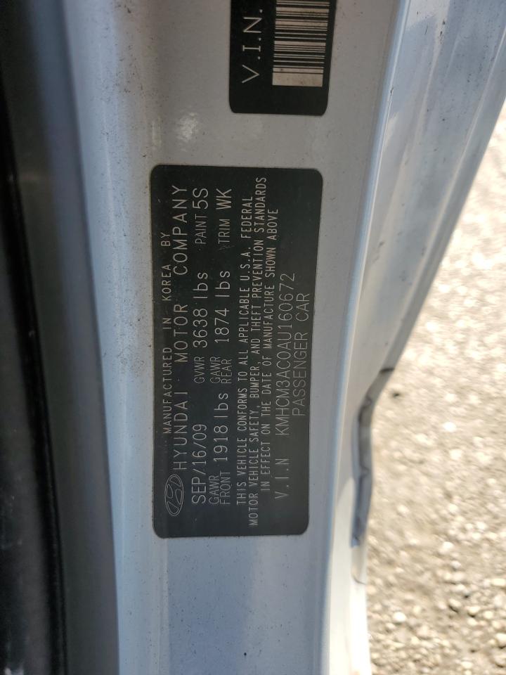 2010 Hyundai Accent Blue VIN: KMHCM3AC0AU160672 Lot: 82205495