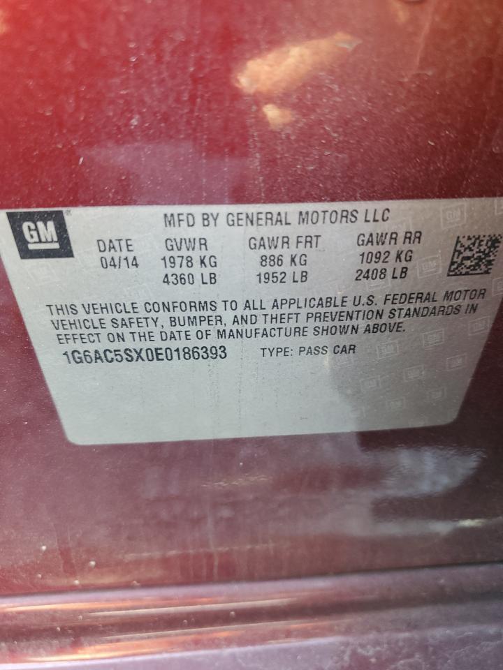 2014 Cadillac Ats Performance VIN: 1G6AC5SX0E0186393 Lot: 81975495