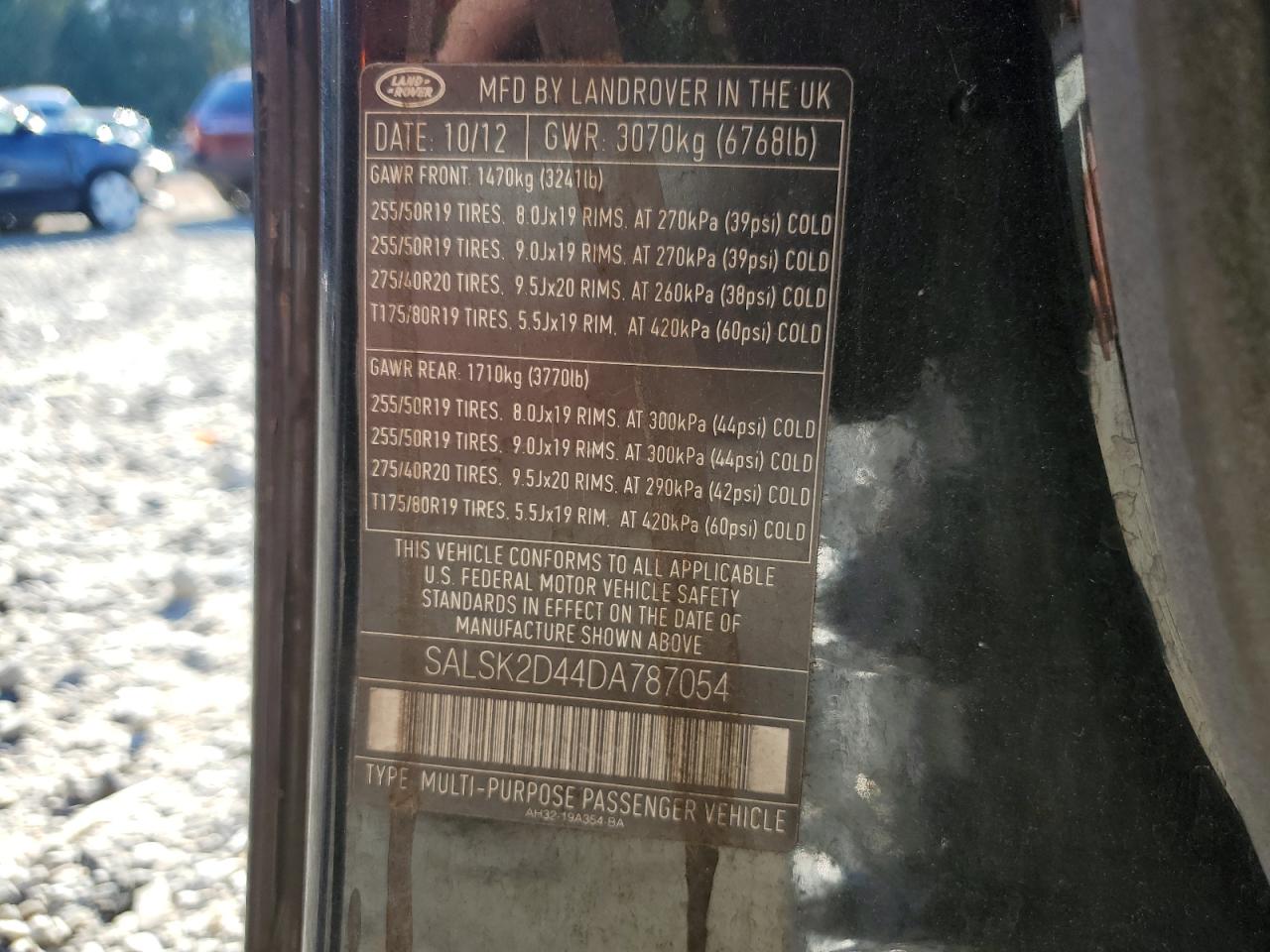 2013 Land Rover Range Rover Sport Hse Luxury VIN: SALSK2D44DA787054 Lot: 86830085