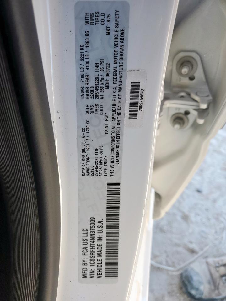 2022 Ram 1500 Limited VIN: 1C6SRFHT4NN375309 Lot: 85382785