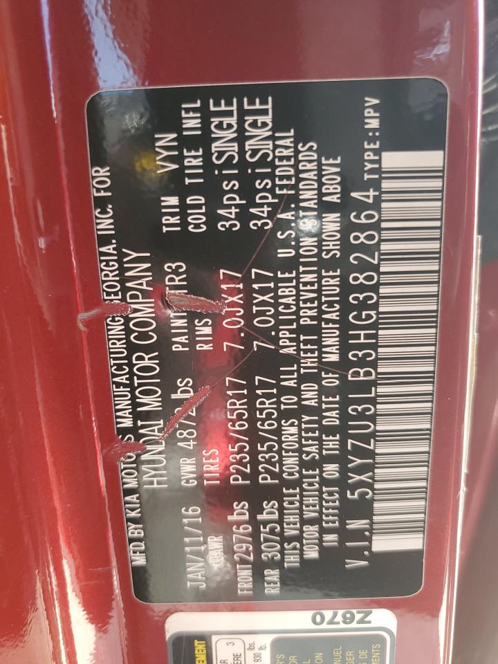 2017 Hyundai Santa Fe Sport VIN: 5XYZU3LB3HG382864 Lot: 85700795