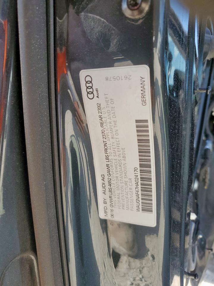 2017 Audi A4 Premium VIN: WAUGNAF47HA024170 Lot: 84561155