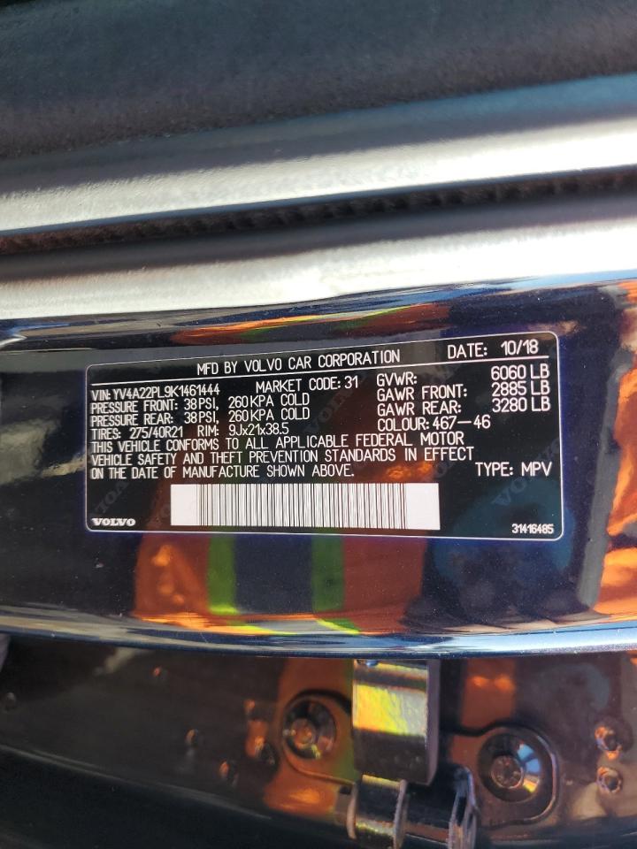 2019 Volvo Xc90 T6 Inscription VIN: YV4A22PL9K1461444 Lot: 86135555