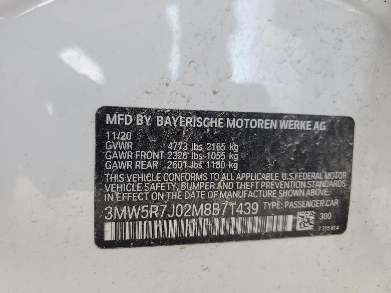 2021 BMW 330Xi VIN: 3MW5R7J02M8B71439 Lot: 86892475