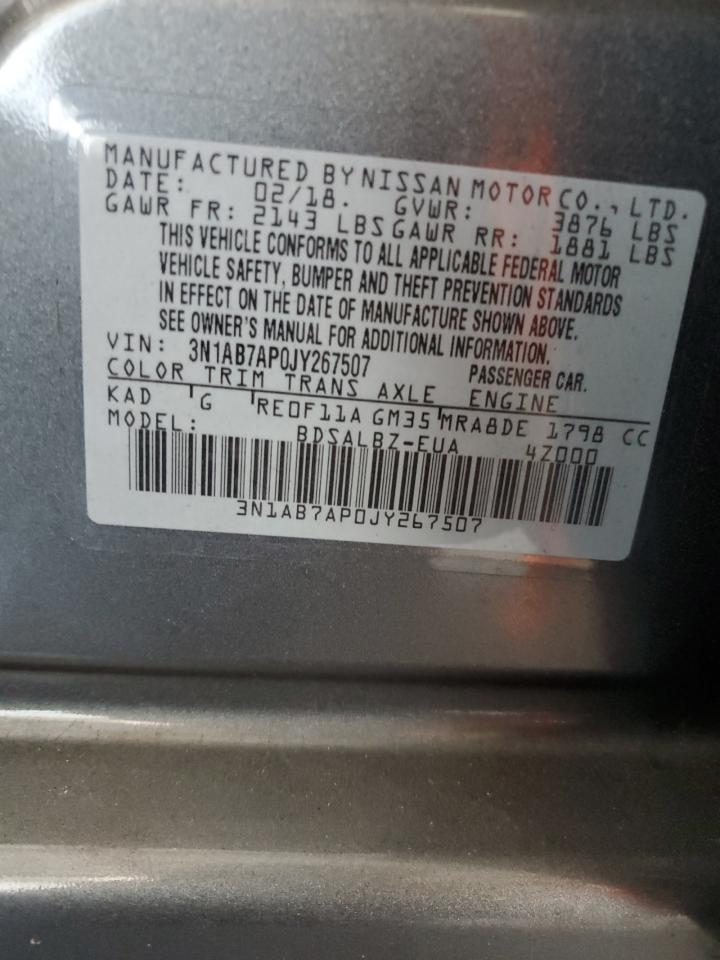 2018 Nissan Sentra S VIN: 3N1AB7AP0JY267507 Lot: 82238505