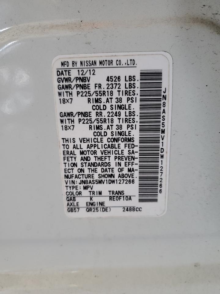 2013 Nissan Rogue S VIN: JN8AS5MV1DW127266 Lot: 84799755