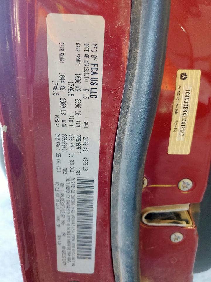 2015 Jeep Compass Latitude VIN: 1C4NJDEBXFD412187 Lot: 85873675