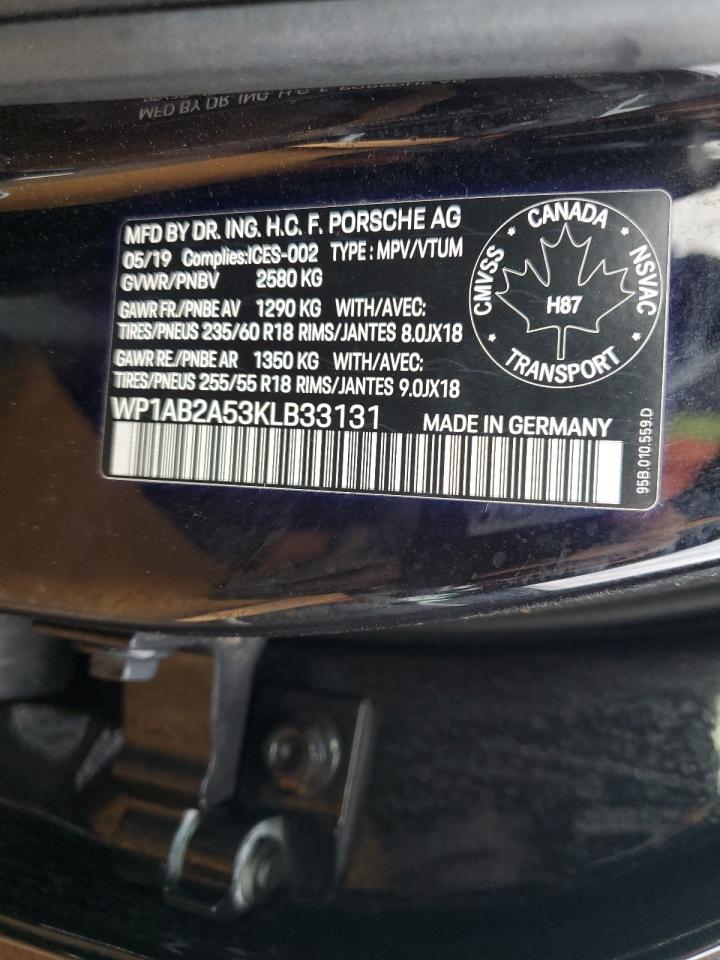 2019 Porsche Macan S VIN: WP1AB2A53KLB33131 Lot: 89615815