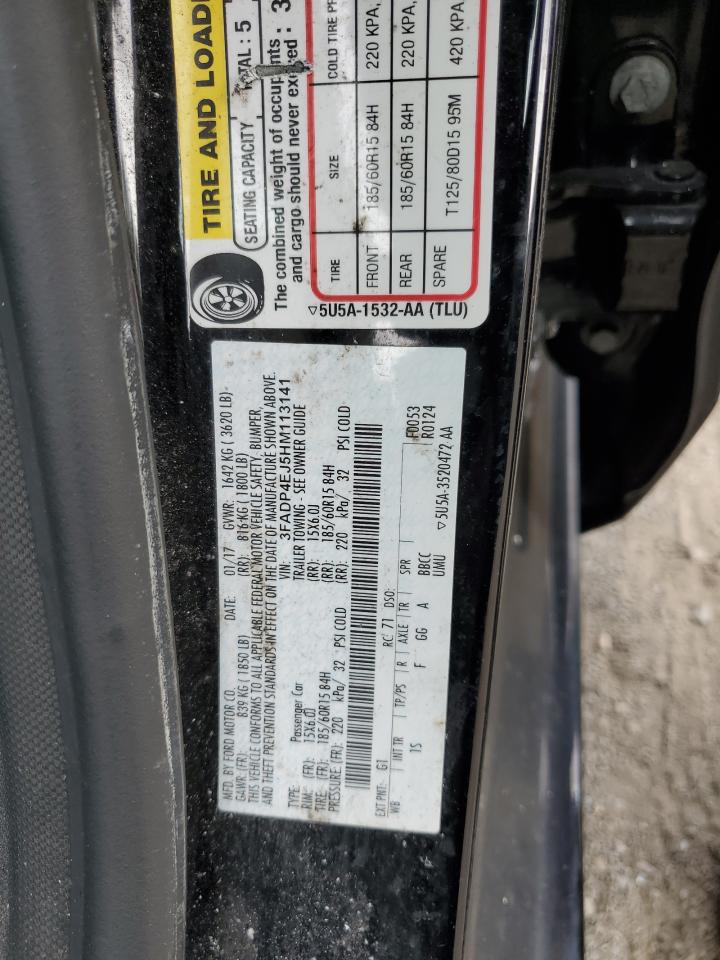 2017 Ford Fiesta Se VIN: 3FADP4EJ5HM113141 Lot: 90471885