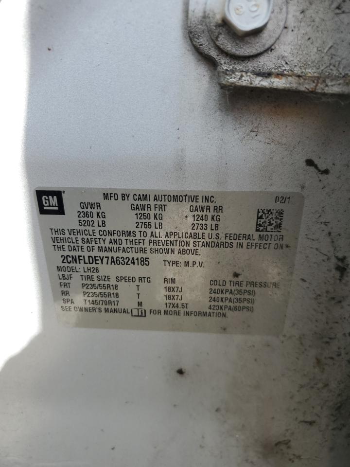 2010 Chevrolet Equinox Lt VIN: 2CNFLDEY7A6324185 Lot: 84867055