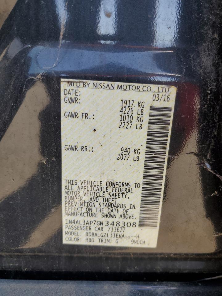 2016 Nissan Altima 2.5 VIN: 1N4AL3AP7GN348308 Lot: 82261925